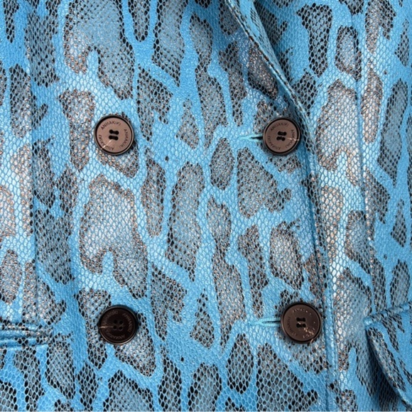 Annakiki Oversized Double Breasted Snake Skin Faux Leather Blazer - Picture 12 of 12